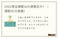 裸眼3D大屏幕 2022青岛裸眼3d大屏幕多大？